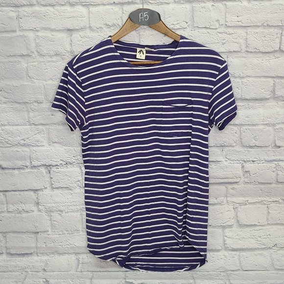 Anthropologie Tops - Anthro Three Feathers Blue Striped Top